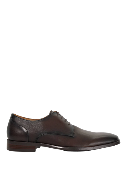 Dune London Leather Flexi Sole Gibson Shoes, Brown, Brown