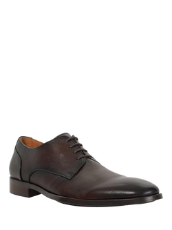 Dune London Leather Flexi Sole Gibson Shoes, Brown - view 2, Brown