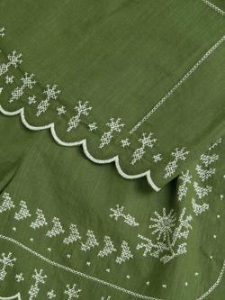 Monsoon Kids' Cotton Embroidered Scallop Tank and Shorts Set, Khaki - view 2, Khaki