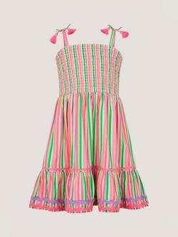 Monsoon Kids' Stripe Top & Skirt Set, Green/Multi - view 2, Green/Multi