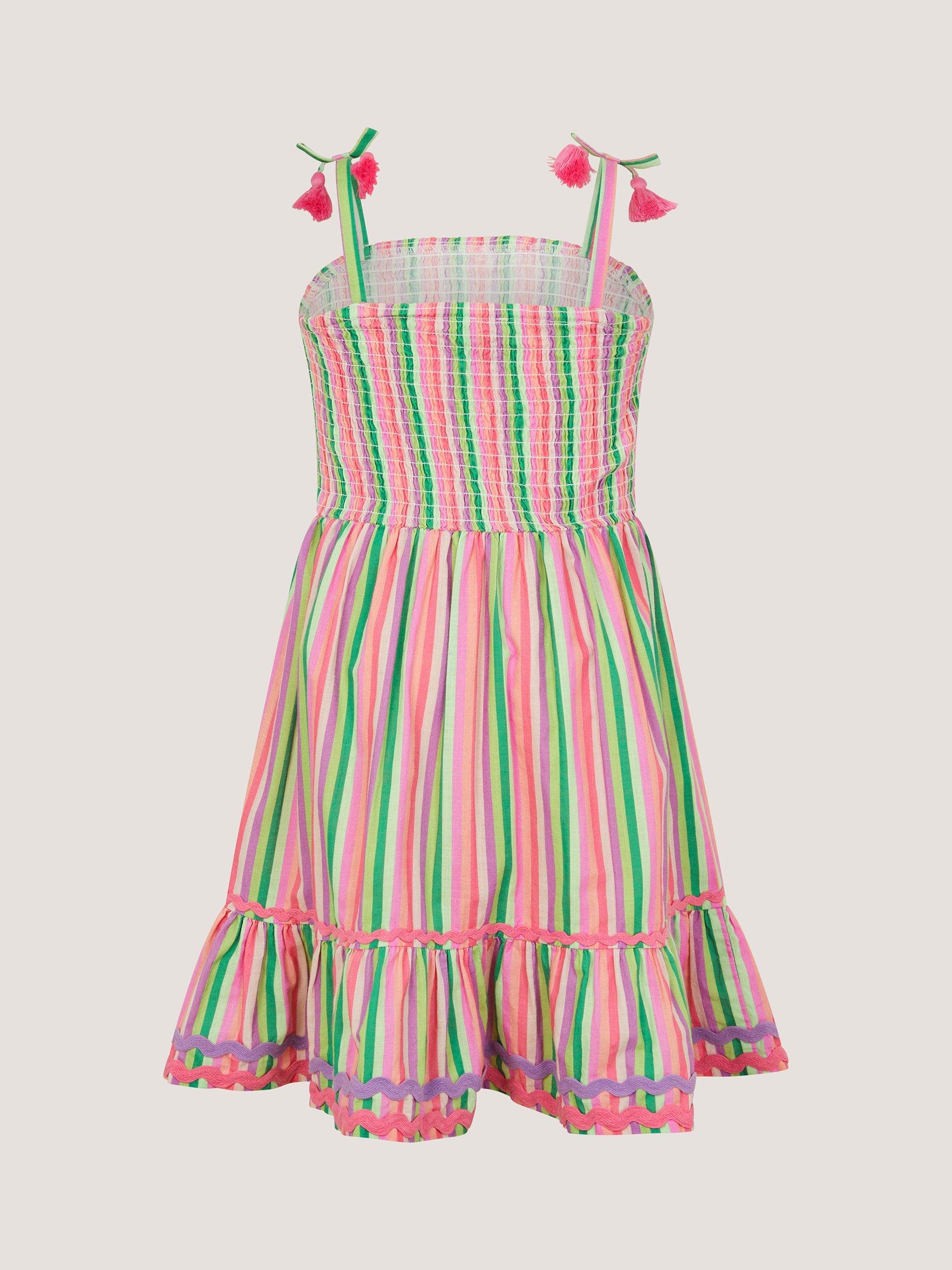 Product image 3 of 4, which shows Monsoon Kids' Stripe Top & Skirt Set, Green/Multi, 3-4 years