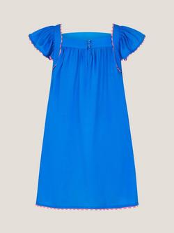 Monsoon Kids' Flamingo Beach Dress, Blue - view 2, Blue