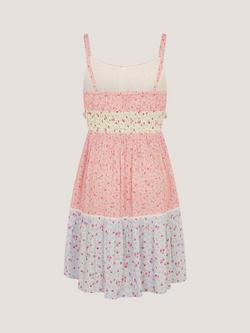 Monsoon Kids' Storm Strappy Ditsy Floral Dress, Pink - view 2, Pink