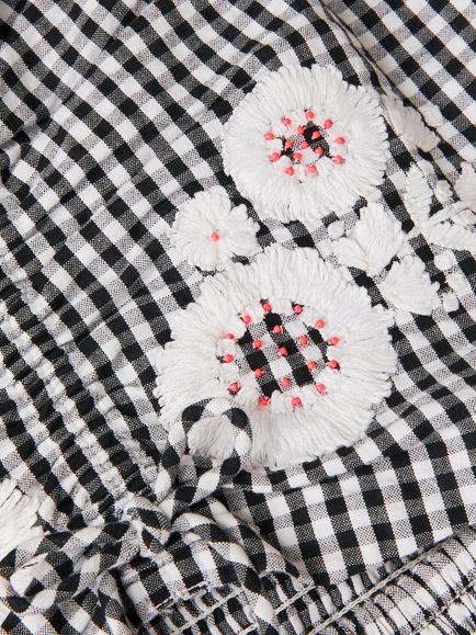 Monsoon Kids' Storm Gingham Embellished Dress, Black - view 2, Black