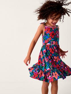 Monsoon Kids' Tropical Beach Dress, Pink, Pink