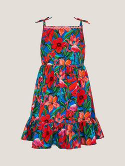 Monsoon Kids' Tropical Beach Dress, Pink - view 2, Pink