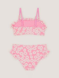 Monsoon Kids' Flower Jacquard Bikini Set, Pink - view 2, Pink