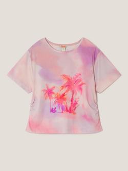 Monsoon Kids' Palm Ombre T-Shirt, Pink, Pink