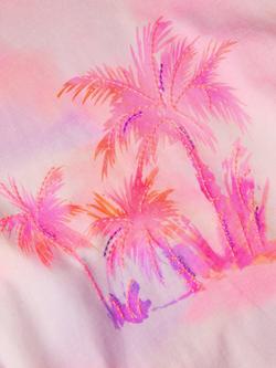 Monsoon Kids' Palm Ombre T-Shirt, Pink - view 2, Pink