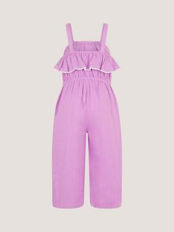 Monsoon Kids' Embroidered Jumpsuit, Lilac - view 2, Lilac