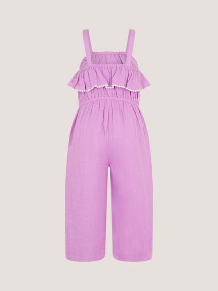 Monsoon Kids' Embroidered Jumpsuit, Lilac - view 2, Lilac