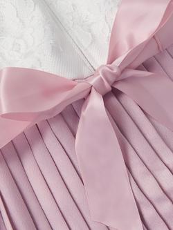 Monsoon Kids' Lace Pleated Jumpsuit, Pink/White - view 2, Pink/White