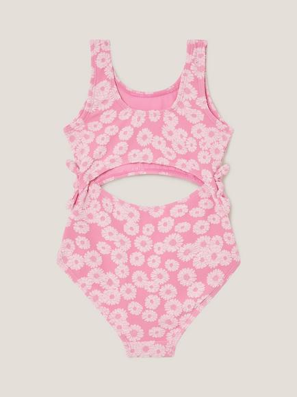 Monsoon Kids' Floral Cut Out Swimsuit, Pink - view 2, Pink
