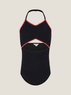 Monsoon Kids' Halterneck Swimsuit, Black, Black