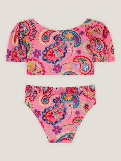 Monsoon Kids' Paisley Bikini Set, Pink - view 2, Pink