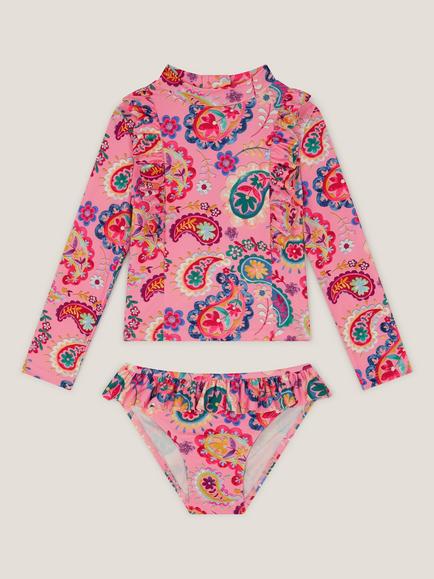 Monsoon Kids' Paisley UPF50+ Swim Set, Pink, Pink