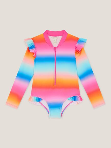 Monsoon Kids' Rainbow Swimsuit, Multi - view 2, Multi