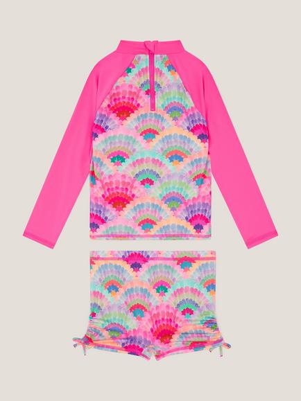 Monsoon Kids' Rainbow UPF50+ Swim Set, Pink - view 2, Pink