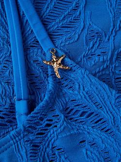 Monsoon Kids' Textured Starfish Bikini Set, Blue - view 2, Blue