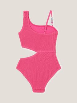Monsoon Kids' Seersucker Swimsuit, Pink - view 2, Pink