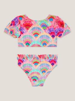 Monsoon Kids' Shell Puff Bikini Set, Multi - view 2, Multi