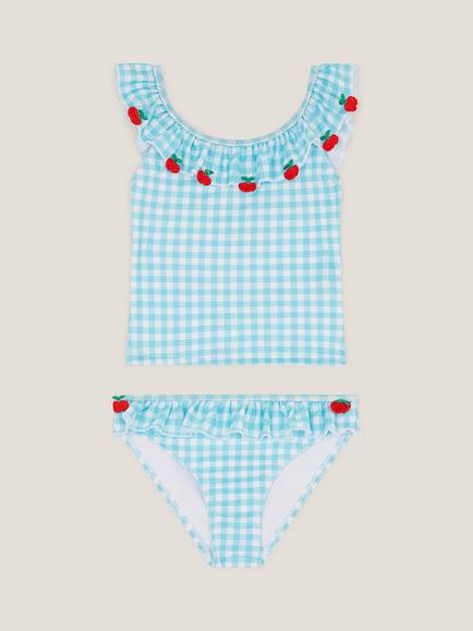 Monsoon Kids' Tomato Tankini Set, Green, Green