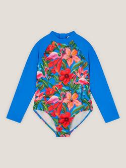 Monsoon Kids' Tropical Swimsuit, Blue, Blue