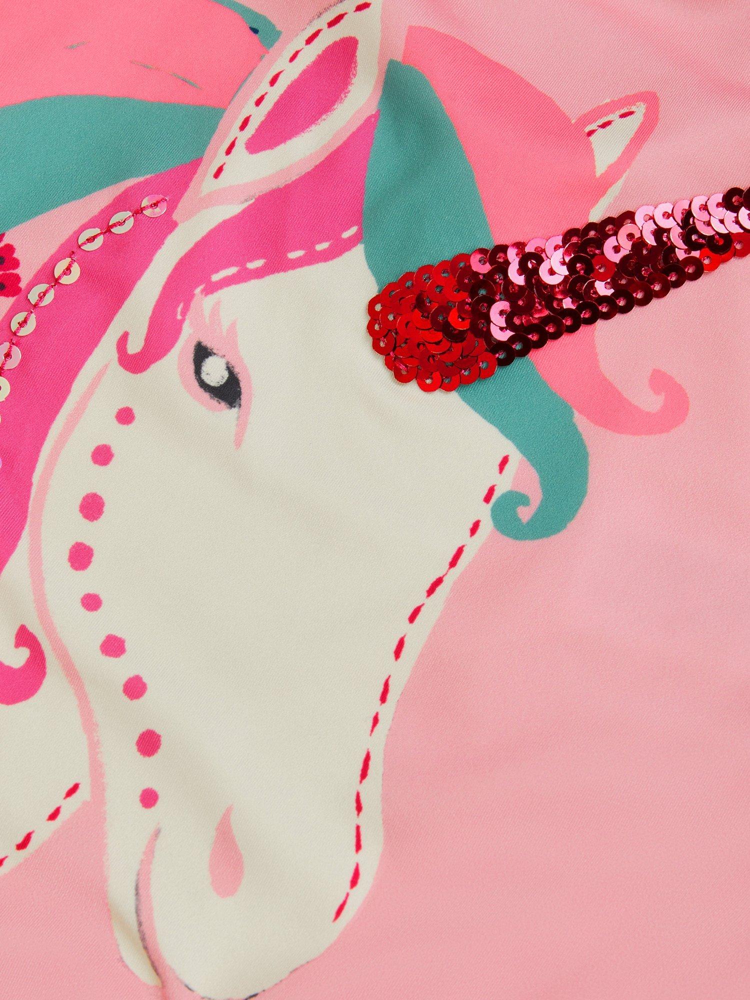 Product image 2 of 3, which shows Monsoon Kids' Unicorn Swimsuit, Pink, 3-4 years