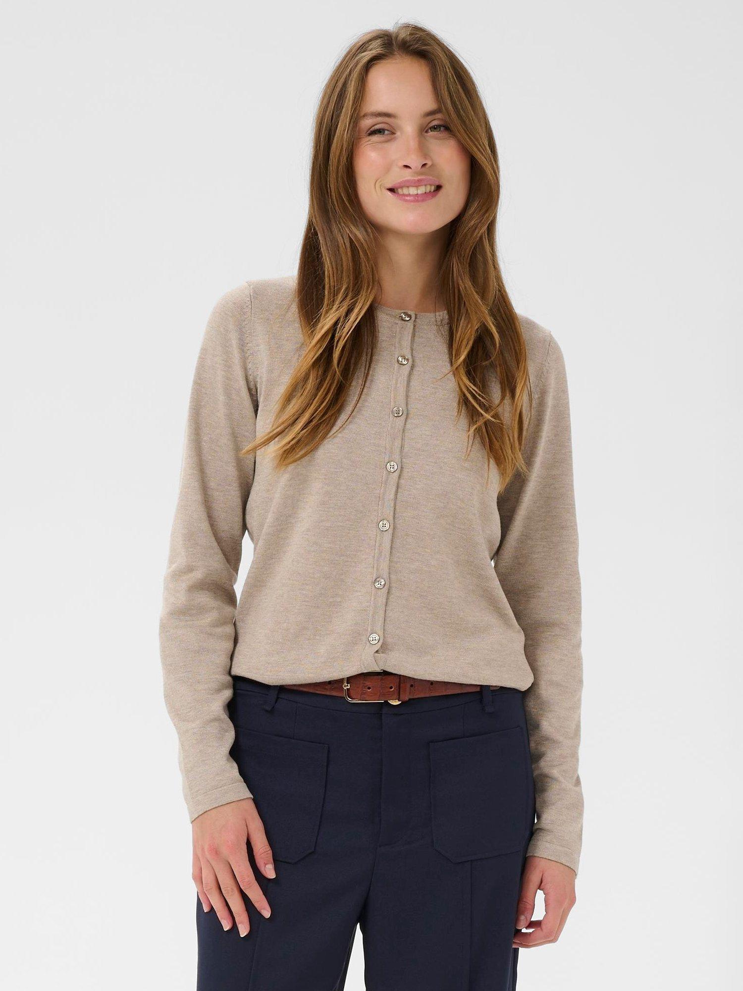 Product image 1 of 6, which shows Saint Tropez MilaSZ Cardigan, Greige, XS