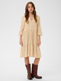 Saint Tropez Eda Spot Print Tiered Dress containing LENZING™ ECOVERO™ Viscose, Creme/Black