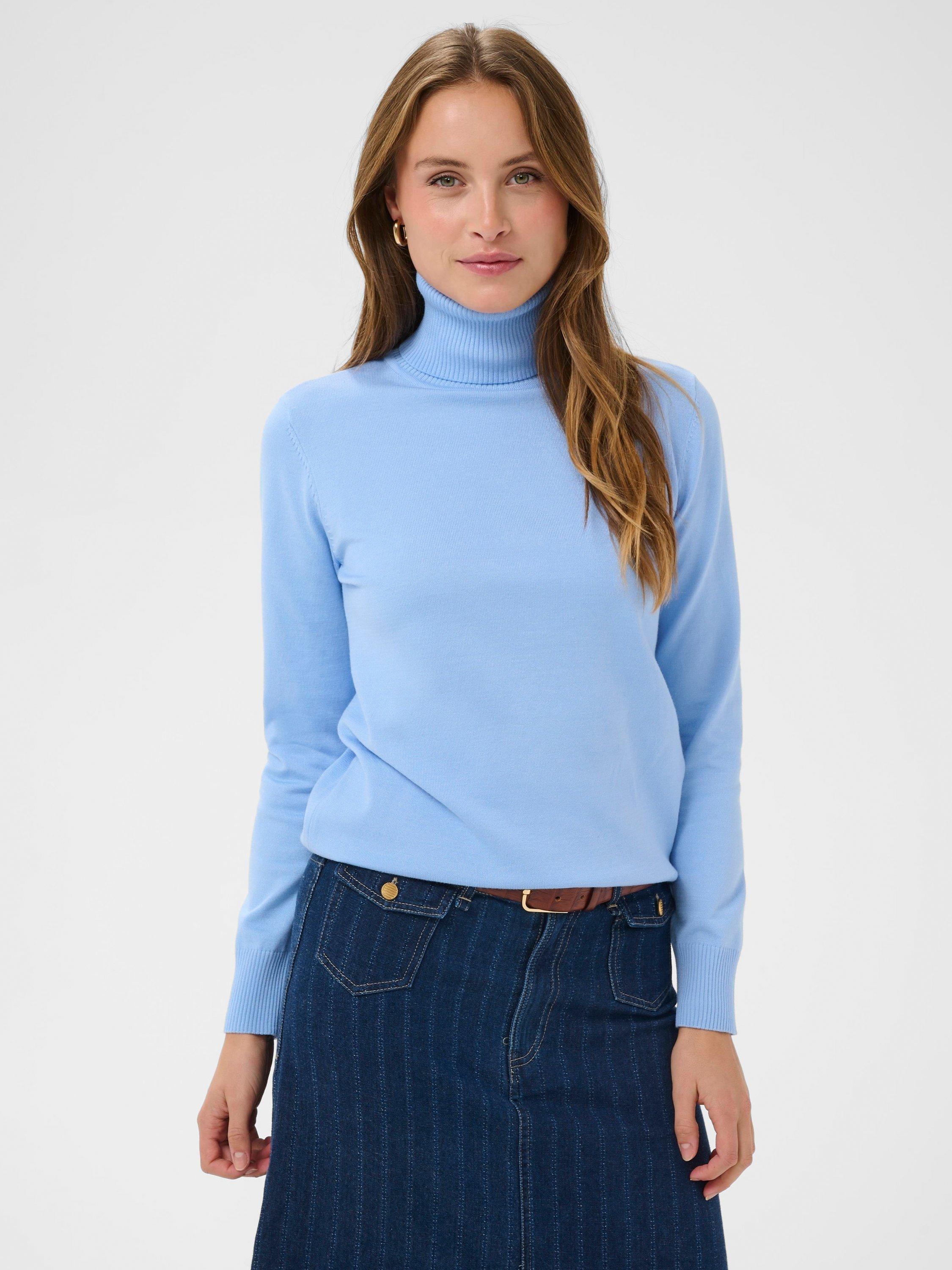 Product image 1 of 6, which shows Saint Tropez Mila Roll Neck Jumper, Blue, XS