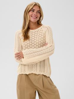 Saint Tropez Perlita Lace Knit Jumper, Seedpearl, Seedpearl