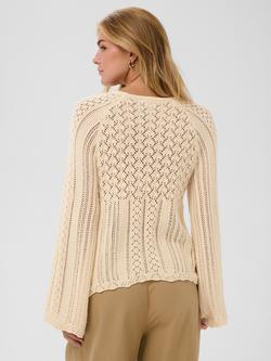 Saint Tropez Perlita Lace Knit Jumper, Seedpearl - view 2, Seedpearl