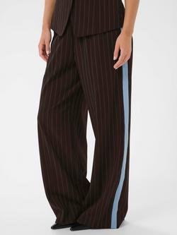 Saint Tropez Pantelea Side Stripe Pinstripe Trousers, Molé, Molé