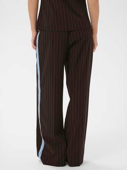 Saint Tropez Pantelea Side Stripe Pinstripe Trousers, Molé - view 2, Molé