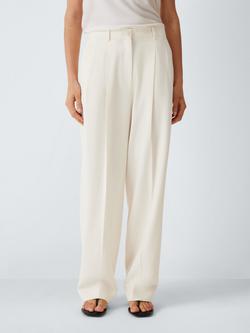 J. Lewis Pleat Front Trousers, Ecru, Ecru