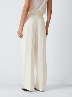 J. Lewis Pleat Front Trousers, Ecru - view 2, Ecru