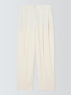 J. Lewis Pleat Front Trousers, Ecru, Ecru