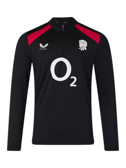 Castore Men's RFU England Rugby 26/27 Performance Midlayer Top, Black, Black