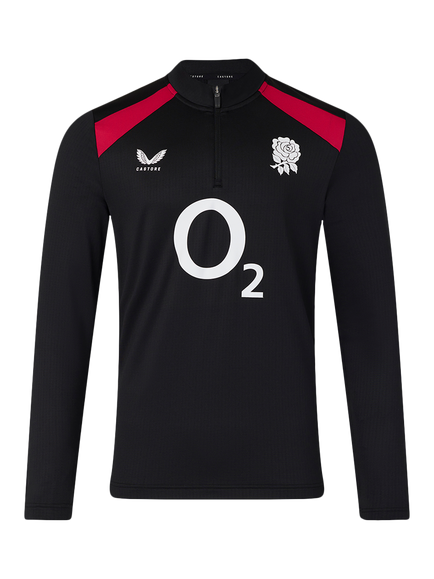 Castore Men's RFU England Rugby 26/27 Performance Midlayer Top, Black, Black