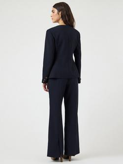 YAS Kariso Flared Trousers, Navy - view 2, Navy
