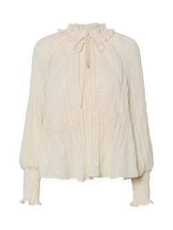 YAS Nicola Ruffle Top, Cream, Cream