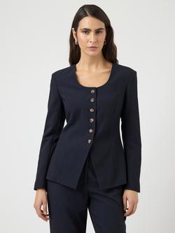 YAS Kariso Tailored Fit Blazer Top, Navy, Navy