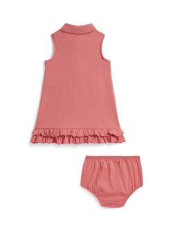 Ralph Lauren Baby Sleeveless Knit Polo Dress Set, Pink - view 2, Pink
