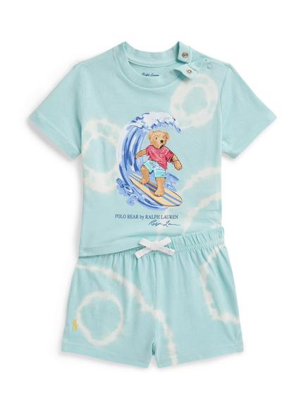 Ralph Lauren Baby Tie Dye T-Shirt and Shorts Set, Parakeet, Parakeet