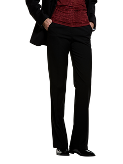 SISLEY Slim Fit Flared Gabardine Trousers, Black, Black