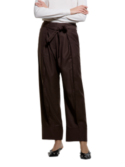 SISLEY Barrel Fit Relaxed Trousers, Dark Brown, Dark Brown