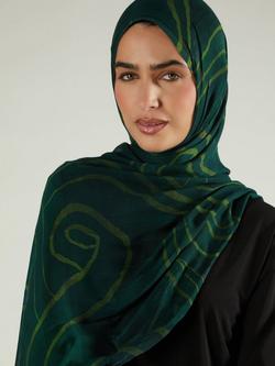 Aab Swirl Premium Pure Modal Hijab, Green/Multi, Green/Multi