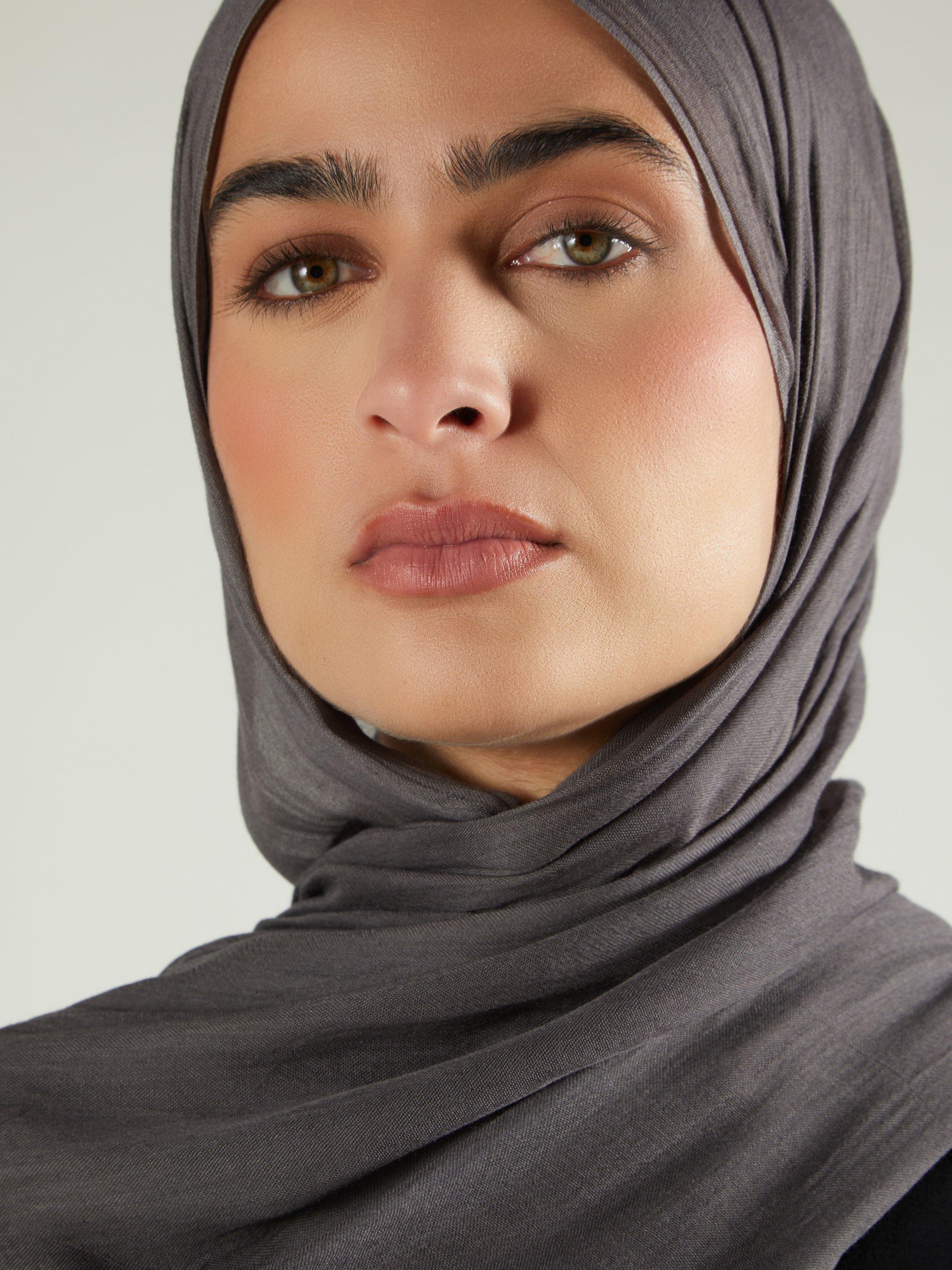 Product image 3 of 4, which shows Aab Premium Pure Modal Hijab, Gunmetal, One Size