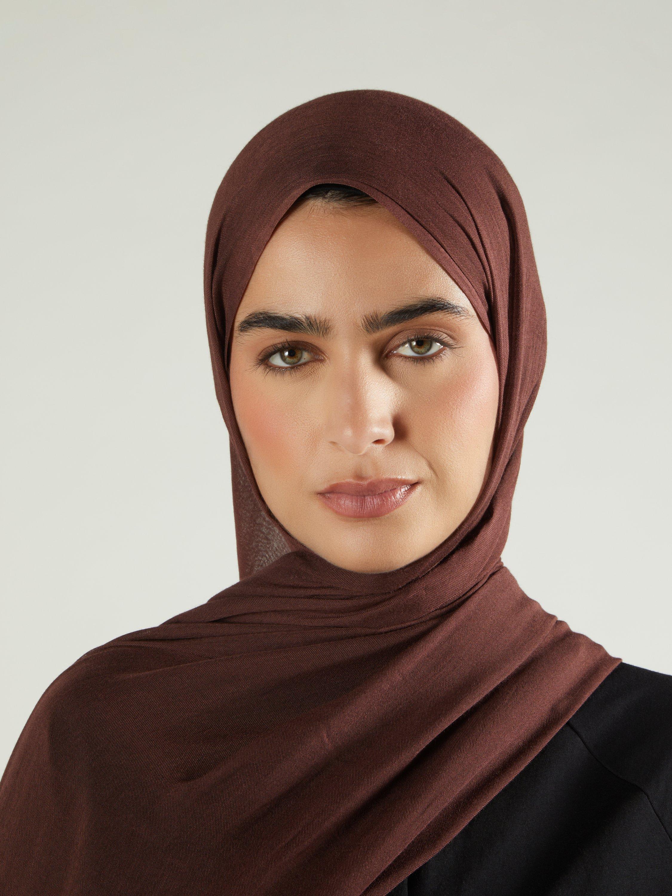 Product image 1 of 3, which shows Aab Premium Pure Modal Hijab, Raisin, One Size